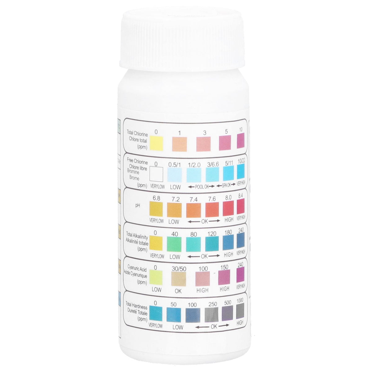 50Pcs Water Test Strip 6‑In‑1 PH Value Hardness Test Strip Pool Test Strip for Aquarium Pond
