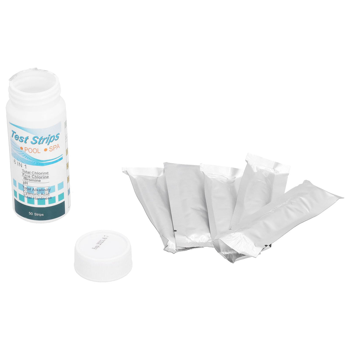 50Pcs Water Test Strip 6‑In‑1 PH Value Hardness Test Strip Pool Test Strip for Aquarium Pond