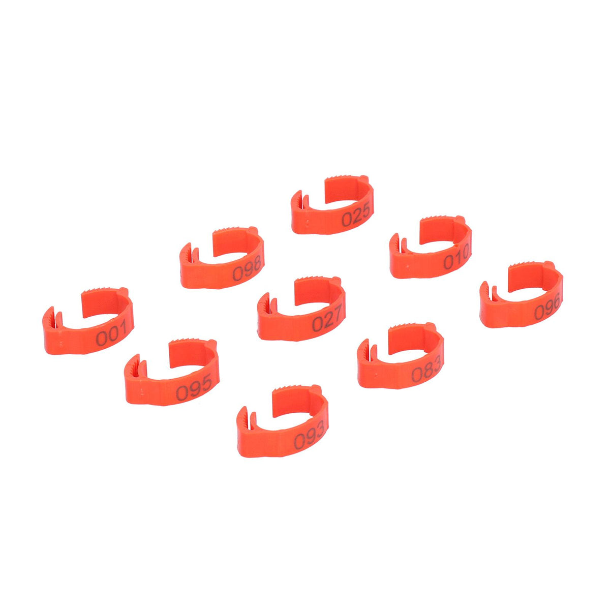 100PCS/Bag Poultry Leg Bands ClipOn Foot Rings with 01100 Numbers for Chicken Duck Goose Supplies