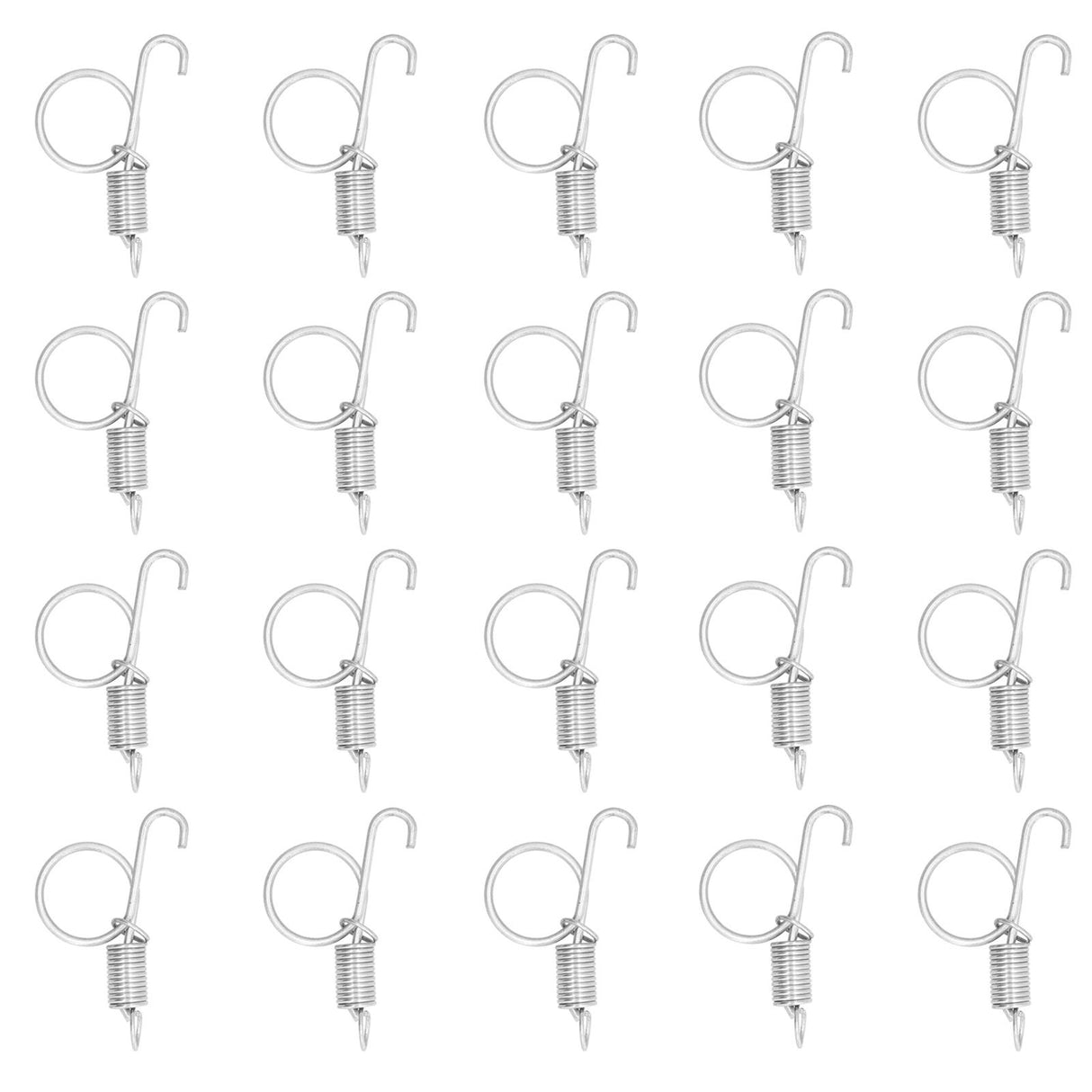 20PCS Cage Door Spring Hook Metal Finger Spring Latch Hook for Fixing Rabbit Pet Cage Door Farming EquipmentS 6x2.1cm