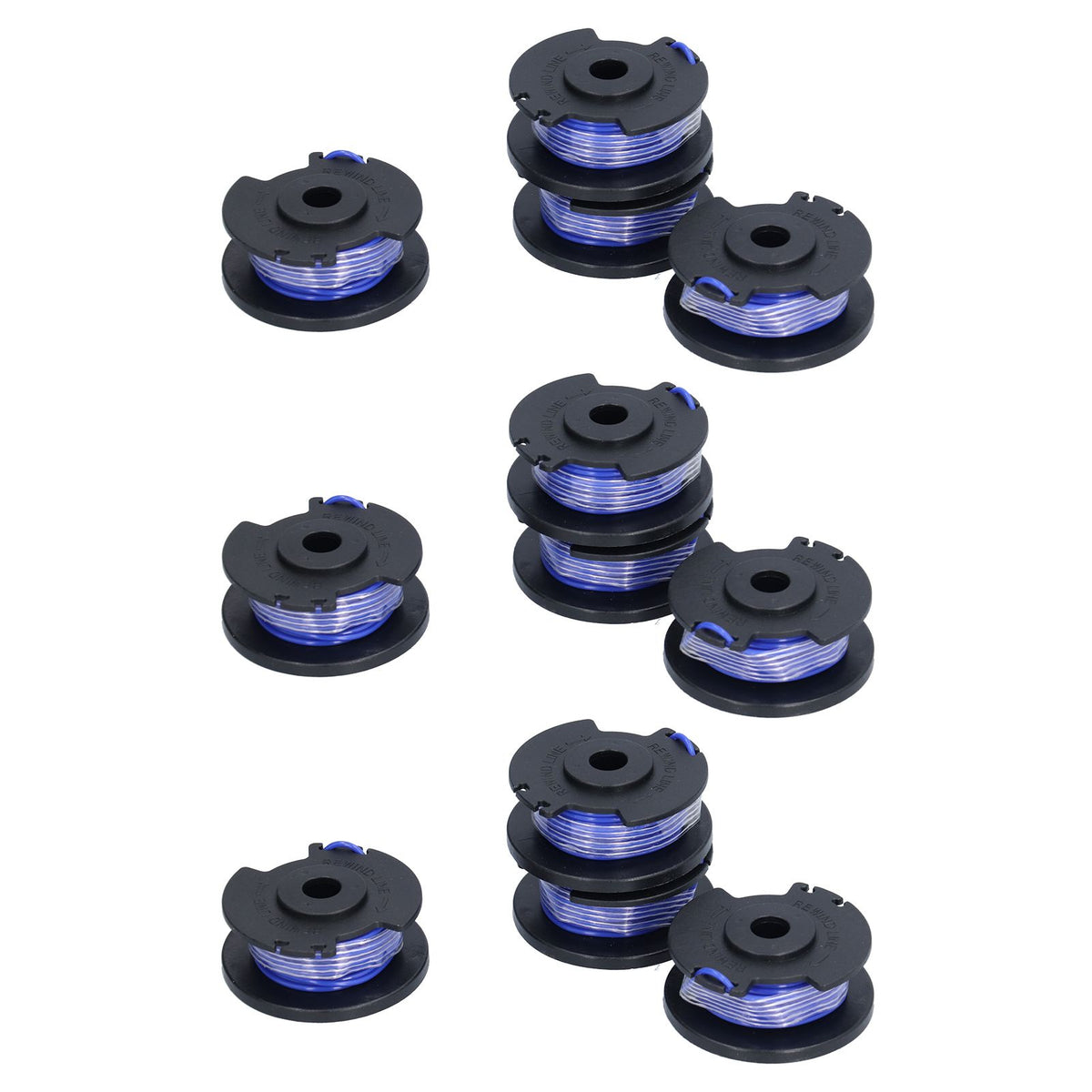 9Pcs Trimmer Spool Line with Cap Replacement Parts Fit for Ryobi 18/24/40V Lawn Mower