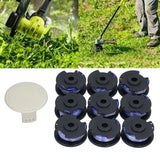 9Pcs Trimmer Spool Line with Cap Replacement Parts Fit for Ryobi 18/24/40V Lawn Mower