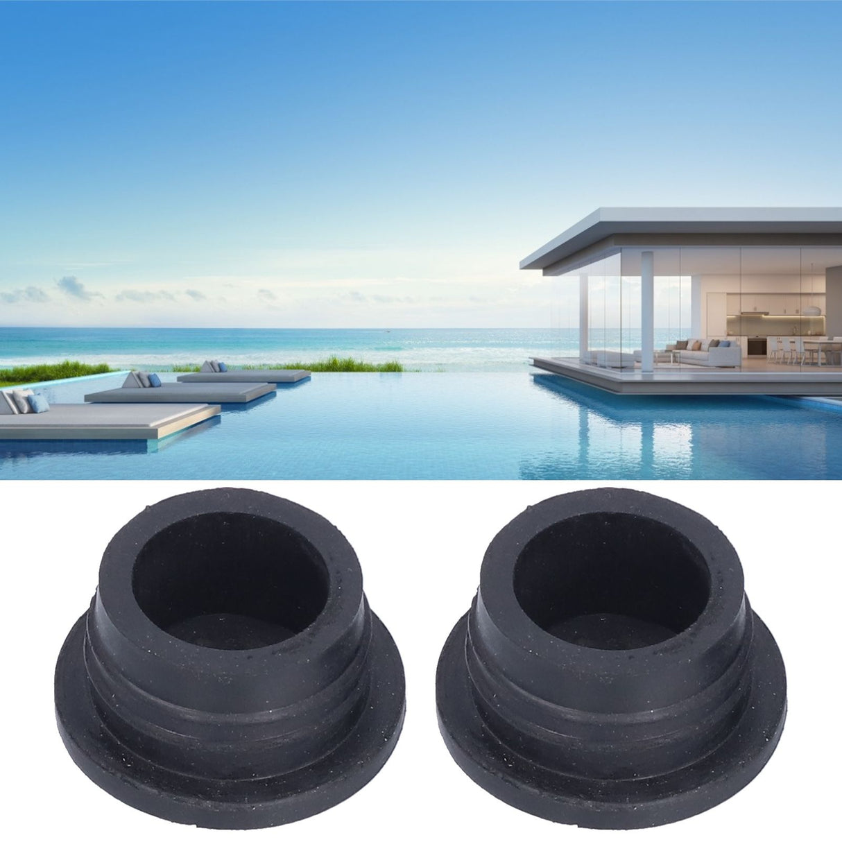 2Pcs Black Pool Ladder Rubber Bumper Safety Guard Swimming Pool Ladder Replacement