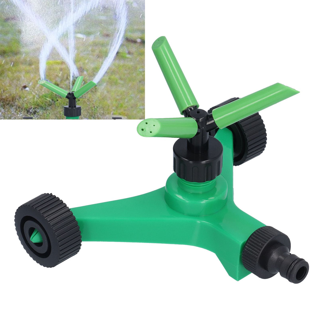 360 Degree Automatic Rotating Sprinkler 3 Arms Watering Nozzle for Garden Lawn Agriculture