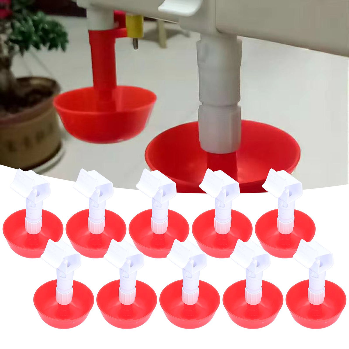 10Pcs Chick Water Drinker Bowl Plastic Poultry Farm Drinking Cups Watering System Supplies