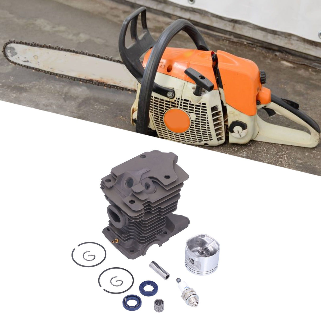 46mm Cylinder Piston Assembly Spark Plug Set 1133 020 1203 for Stihl MS270 MS280 Chainsaws