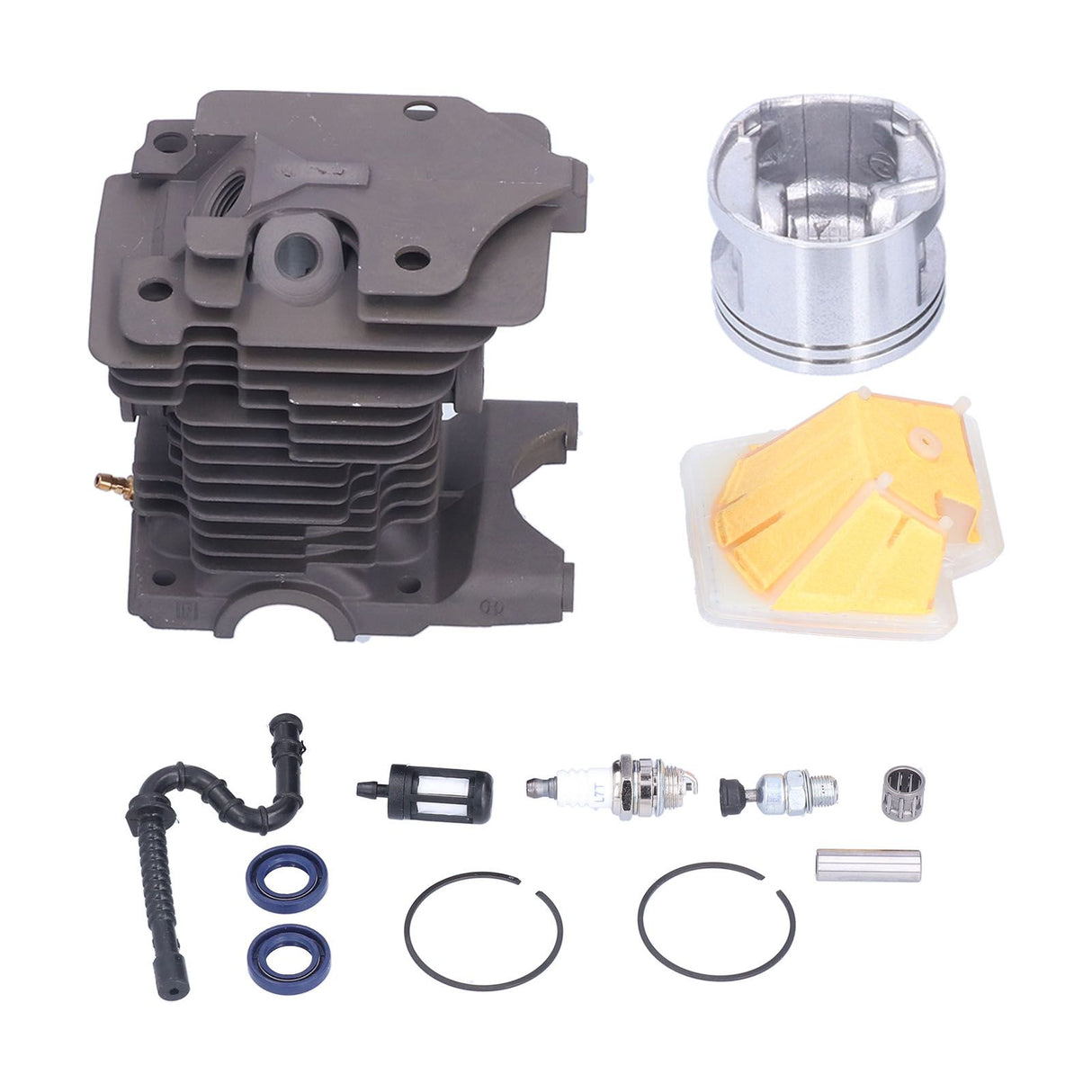 46mm Cylinder Piston Air Filter Oil Seals Pressure Relief Valve Set for Stihl MS270 MS280 Chainsaw