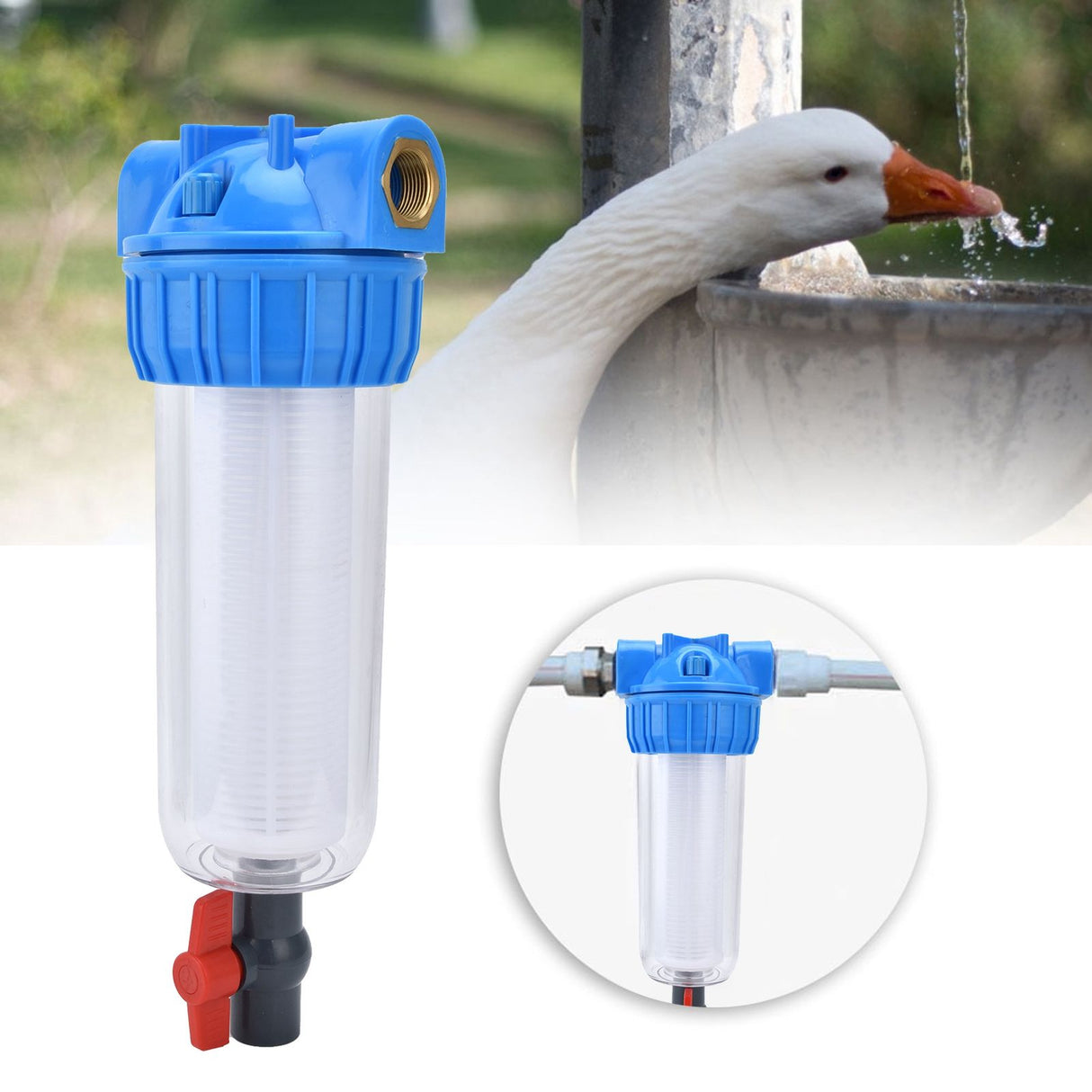 Poultry Water Filter ABS Automatic Poultry Drinking Water Filter Water Leak Proof for Chicken Ducks