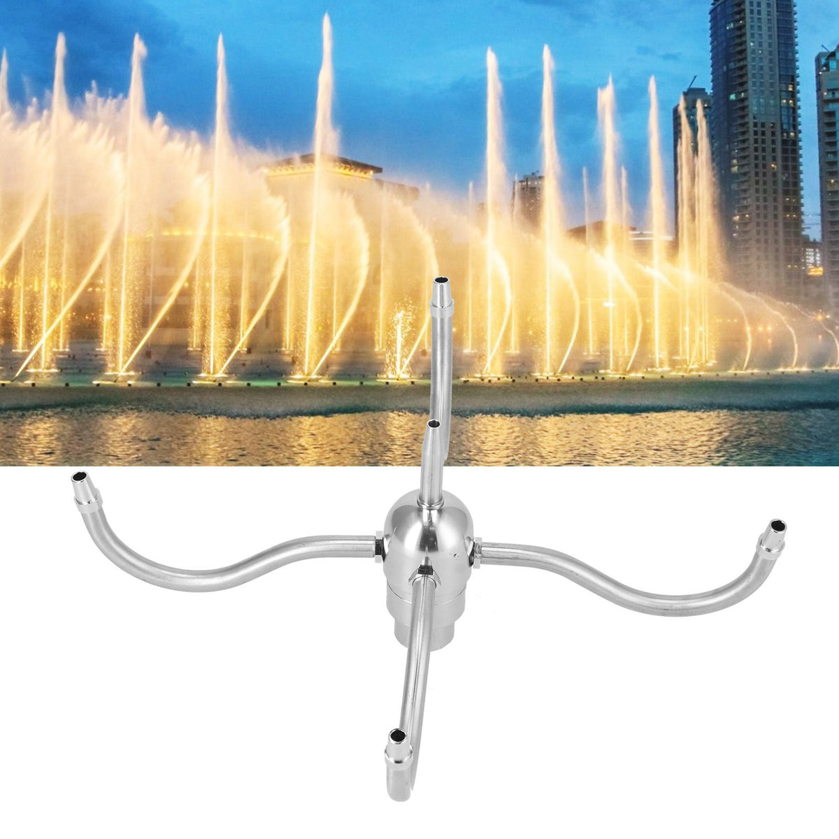 DN25 G1 Female Thread Waterscape Rotating Nozzle Stainless Steel 4 Arm Sprinkler Rotating Fountain Sprinkler