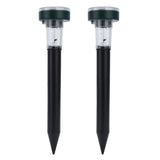 2PCS LED Mouse Expeller Ultrasonic Solar Snake Repeller Ground Insertion Light Colorful Pest Repeller for Outdoor Lawn