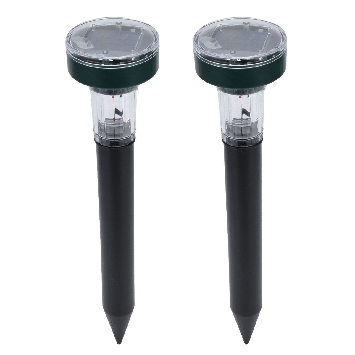 2PCS LED Mouse Expeller Ultrasonic Solar Snake Repeller Ground Insertion Light Colorful Pest Repeller for Outdoor Lawn