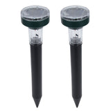 2PCS LED Mouse Expeller Ultrasonic Solar Snake Repeller Ground Insertion Light Colorful Pest Repeller for Outdoor Lawn