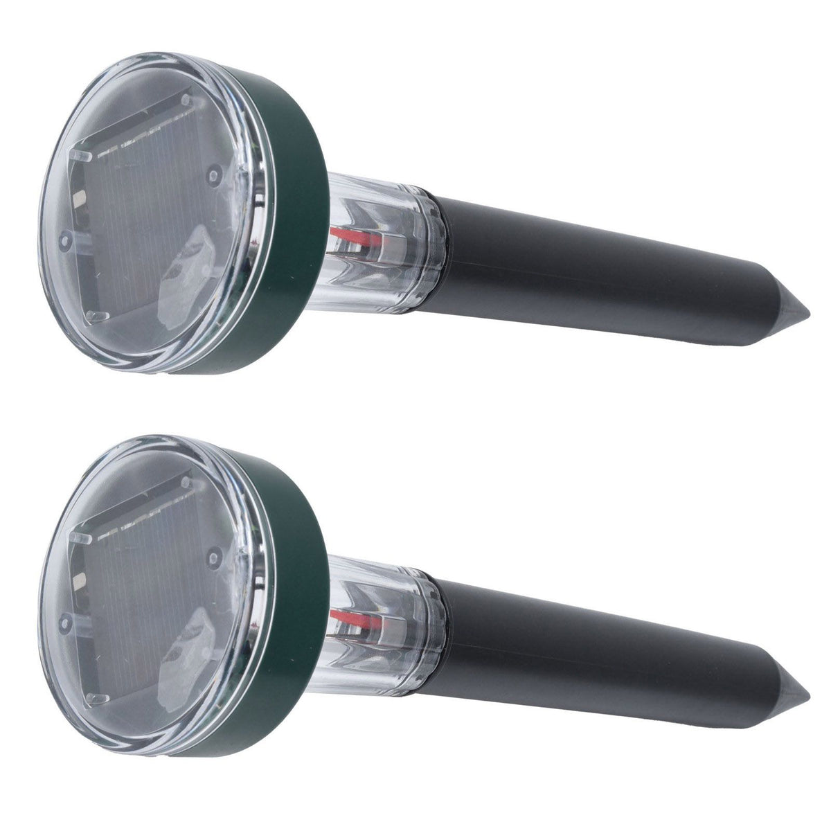 2PCS LED Mouse Expeller Ultrasonic Solar Snake Repeller Ground Insertion Light Colorful Pest Repeller for Outdoor Lawn