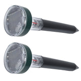 2PCS LED Mouse Expeller Ultrasonic Solar Snake Repeller Ground Insertion Light Colorful Pest Repeller for Outdoor Lawn