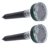 2PCS LED Mouse Expeller Ultrasonic Solar Snake Repeller Ground Insertion Light Colorful Pest Repeller for Outdoor Lawn - Close-Up Angle
