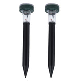 2PCS LED Mouse Expeller Ultrasonic Solar Snake Repeller Ground Insertion Light Colorful Pest Repeller for Outdoor Lawn