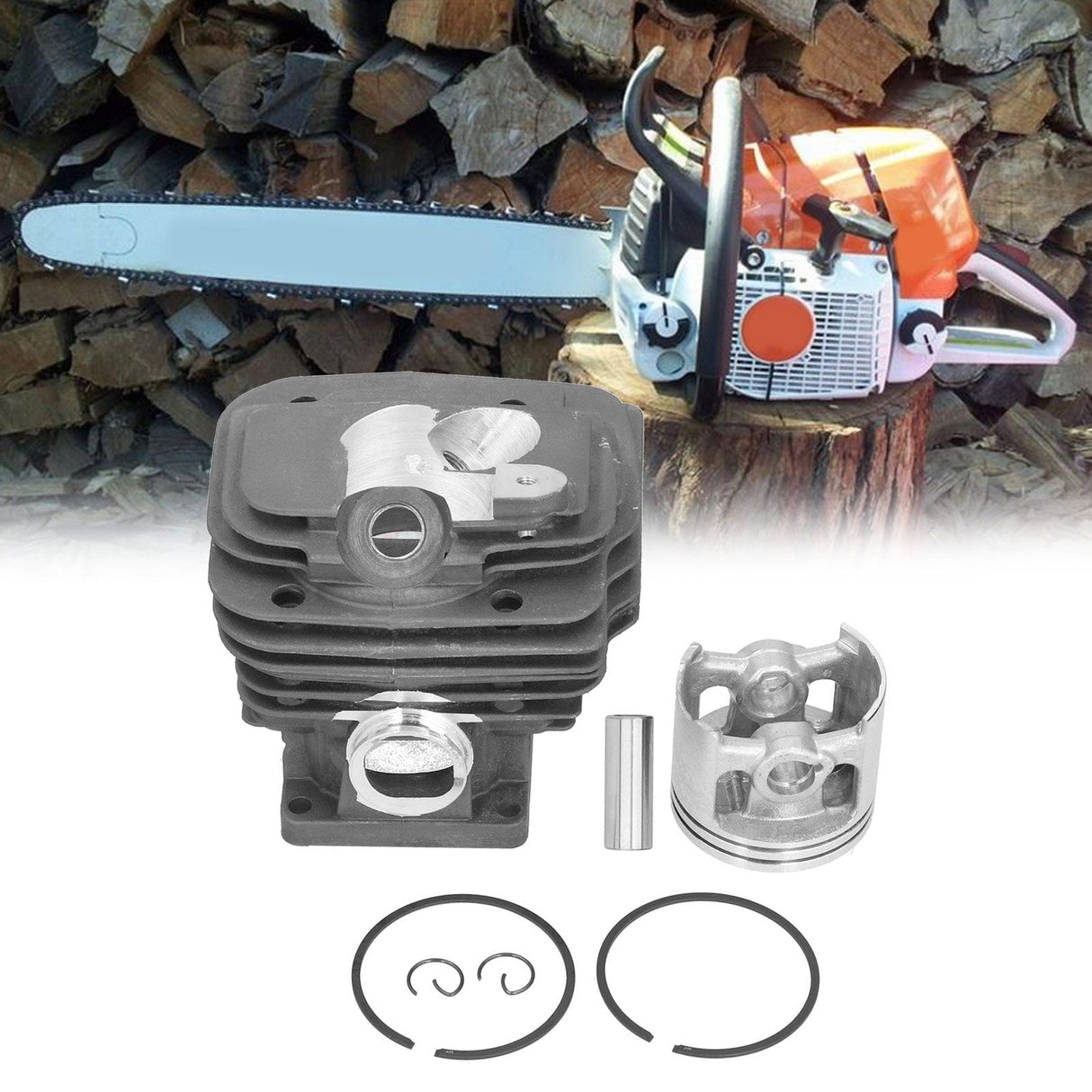 52mm Cylinder Piston Ring Clips Kit 1128 020 1250 Replacement for Stihl MS461 Chainsaw Parts