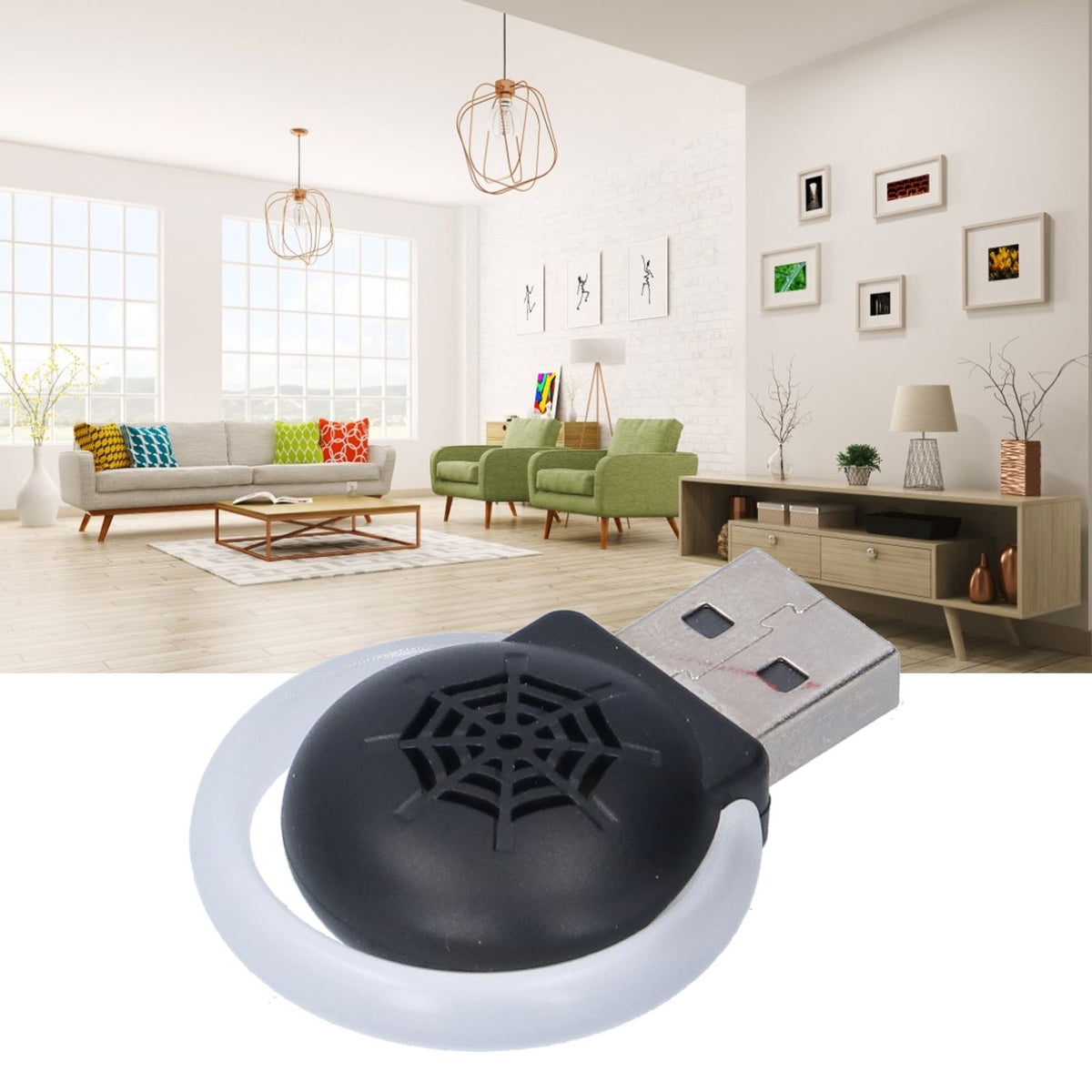 Ultrasonic Pest Repeller USB 3 Levels Intelligent Frequency Conversion Environmental Protection Mouse RepellerBlack