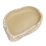 Reptile Food Water Bowl Resin Pets Feeding Plate Dish for Aquarium Tortoises Turtles Lizards Yellow