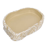Reptile Food Water Bowl Resin Pets Feeding Plate Dish for Aquarium Tortoises Turtles Lizards Yellow