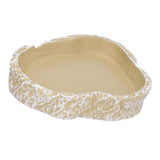 Reptile Food Water Bowl Resin Pets Feeding Plate Dish for Aquarium Tortoises Turtles Lizards Yellow - Low Angle