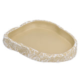 Reptile Food Water Bowl Resin Pets Feeding Plate Dish for Aquarium Tortoises Turtles Lizards Yellow