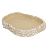 Reptile Food Water Bowl Resin Pets Feeding Plate Dish for Aquarium Tortoises Turtles Lizards Yellow
