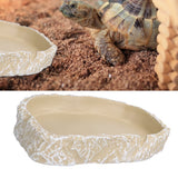 Reptile Food Water Bowl Resin Pets Feeding Plate Dish for Aquarium Tortoises Turtles Lizards Yellow - Extra Image