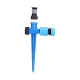 Lawn Sprinkler 1/2 in 360° Rotatable Adjustable Irrigation Sprayer with Ground Spike for Fruit Trees Shrubs Greenhouses - Top-Down View