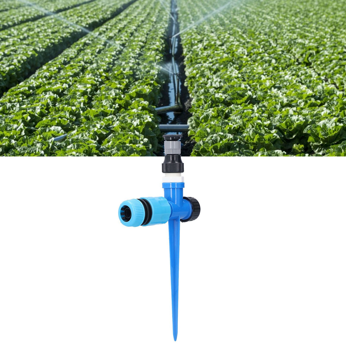 Lawn Sprinkler 1/2 in 360° Rotatable Adjustable Irrigation Sprayer with Ground Spike for Fruit Trees Shrubs Greenhouses
