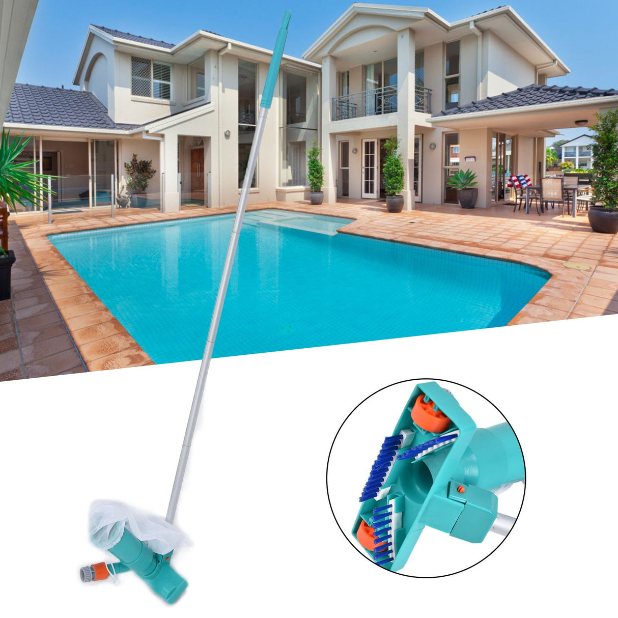 Portable Swimming Pool Vacuum Cleaner Pool Pond Fountain Vacuum Head Cleaning Supplies