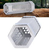 Smoker Tube 304 Stainless Steel Portable Hex Stable Barbecue Smoke Generator Pipe for Cold Hot Smoking Grilled Foods15.4x5cm(6 Inches)