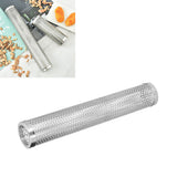 Smoker Box Cylindrical Detachable Large Capacity Fruit Wood BBQ Pellet Smoker Tube for Outdoor CampingL 30.6x5.3cm - Extra Image