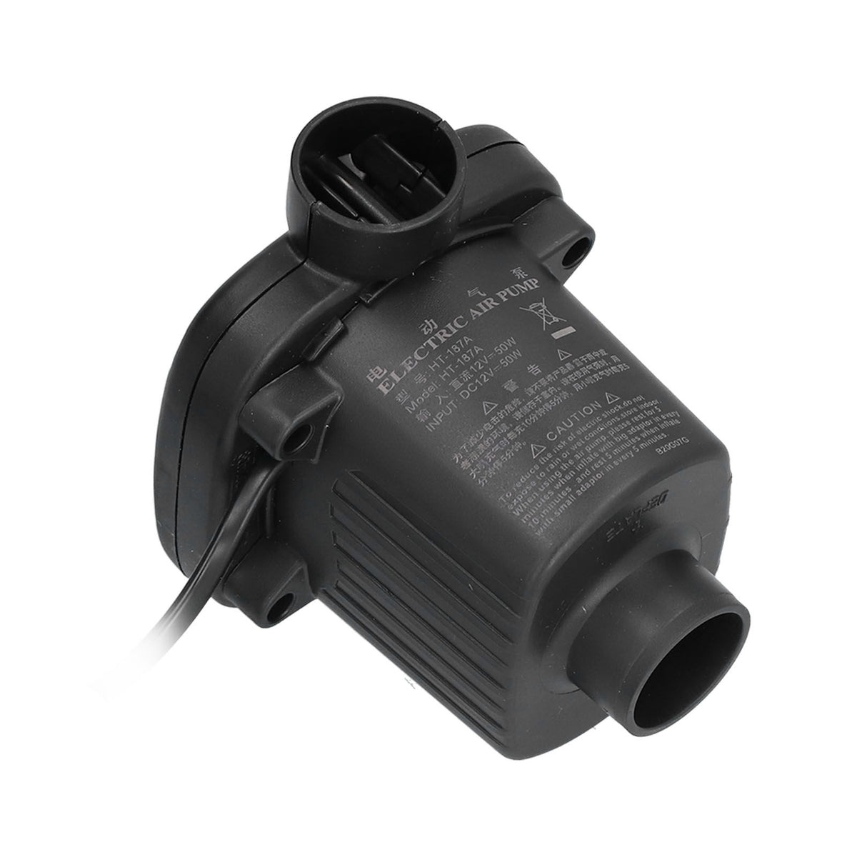 Air Pump DC12V Power 50W 2 Functional Nozzles Light Weight Inflator Pump for Rubber Boat
