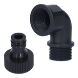 2Set Elbow Connector Durable Adaptable Hose Adapter with Nipple Connector for Garden Outdoor(G3/4 Directional Elbow Female and Male Thread Nipple ) - Front View