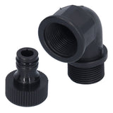 2Set Elbow Connector Durable Adaptable Hose Adapter with Nipple Connector for Garden Outdoor(G3/4 Directional Elbow Female and Male Thread Nipple ) - Side View