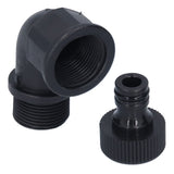 2Set Elbow Connector Durable Adaptable Hose Adapter with Nipple Connector for Garden Outdoor(G3/4 Directional Elbow Female and Male Thread Nipple ) - Top-Down View