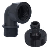 2Set Elbow Connector Durable Adaptable Hose Adapter with Nipple Connector for Garden Outdoor(G1 Directional Elbow Female and Male Thread Nipple ) - Front View