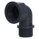 2Set Elbow Connector Durable Adaptable Hose Adapter with Nipple Connector for Garden Outdoor(G1 Directional Elbow Female and Male Thread Nipple ) - Low Angle