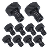 10Pcs 15mm Thread Adapter Plastic Sealable Durable Hose Connector for Courtyard GardenG3/4 Female Thread - Top-Down View