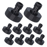 10Pcs 15mm Thread Adapter Plastic Sealable Durable Hose Connector for Courtyard GardenG1 Female Thread - Side View