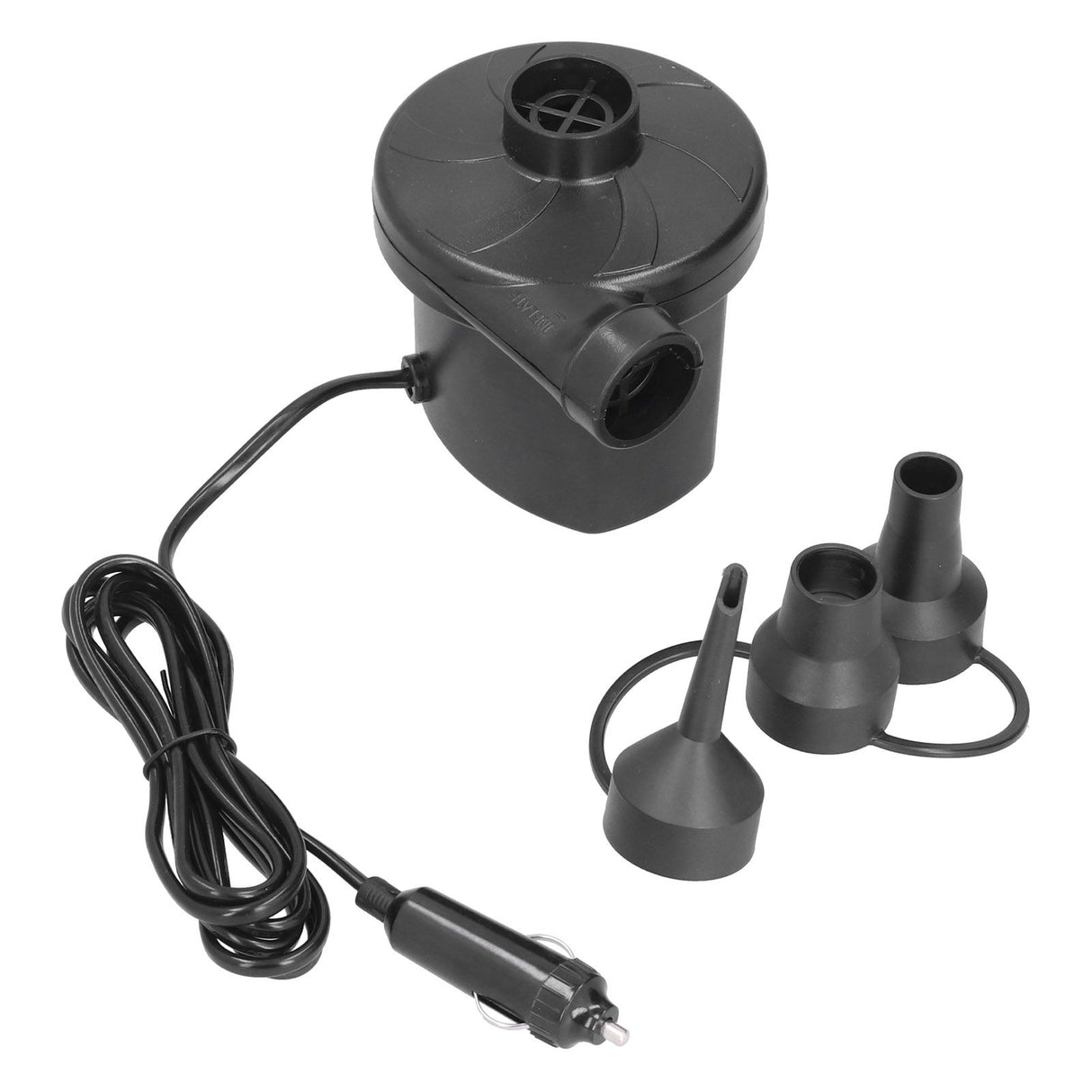 12V Air Pump ABS Electric Inflation Pump with 3 Nozzles Powerful Portable for Inflatable Toy Boat