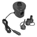 12V Air Pump ABS Electric Inflation Pump with 3 Nozzles Powerful Portable for Inflatable Toy Boat