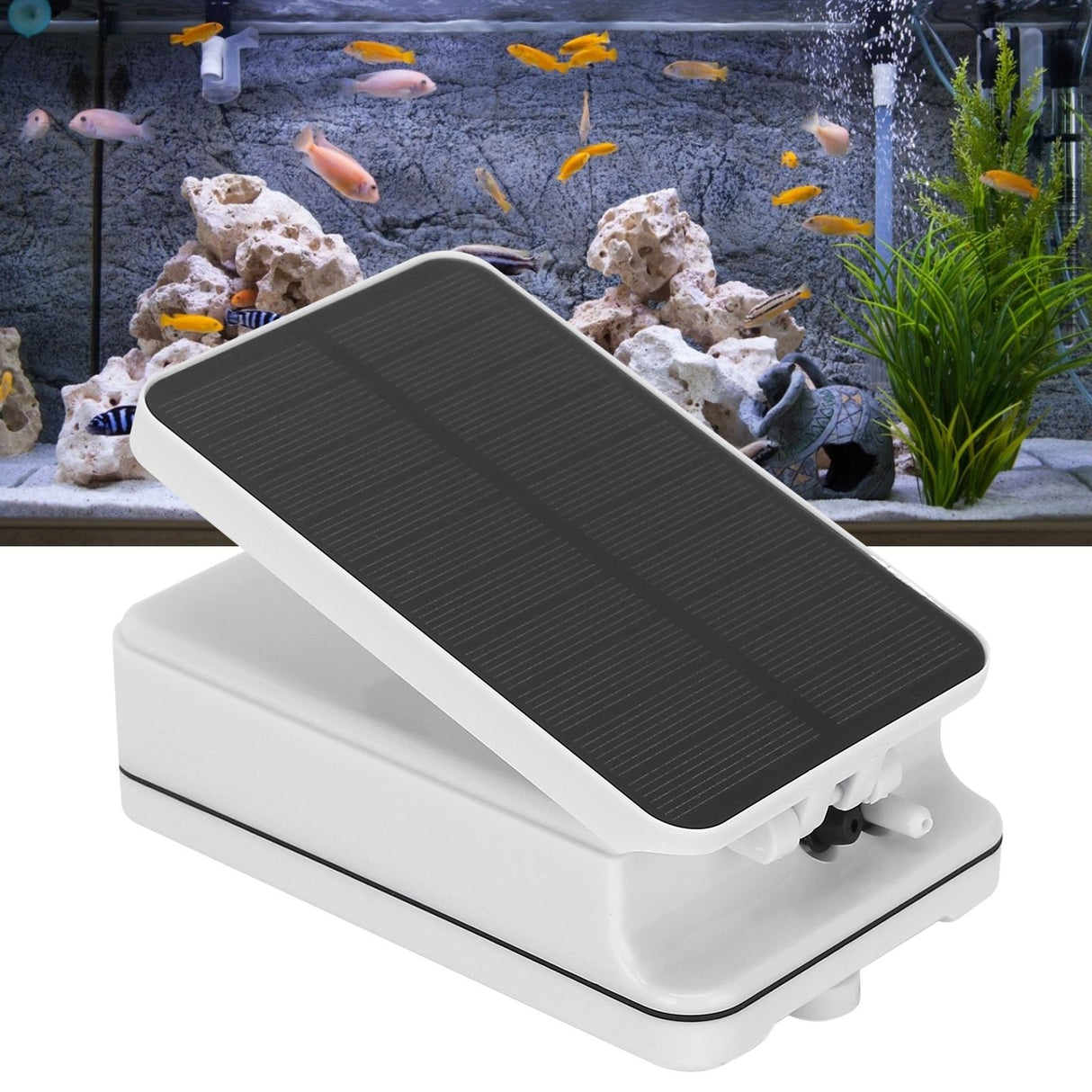 Solar Pond Pump Portable 2200mAh Large Capacity Battery Overcharge Protection Air Pump