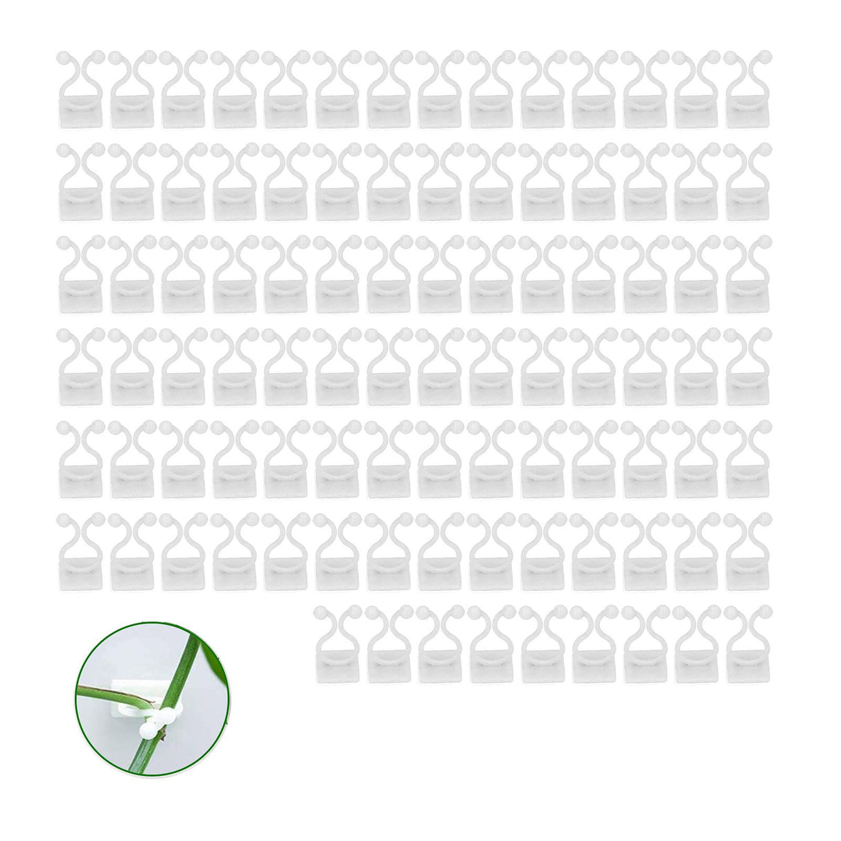 100PCS Plant Climbing Wall Fixture Wall Vines Fixing Clip Self Adhesive Branch Fixture Securing ClipWhite