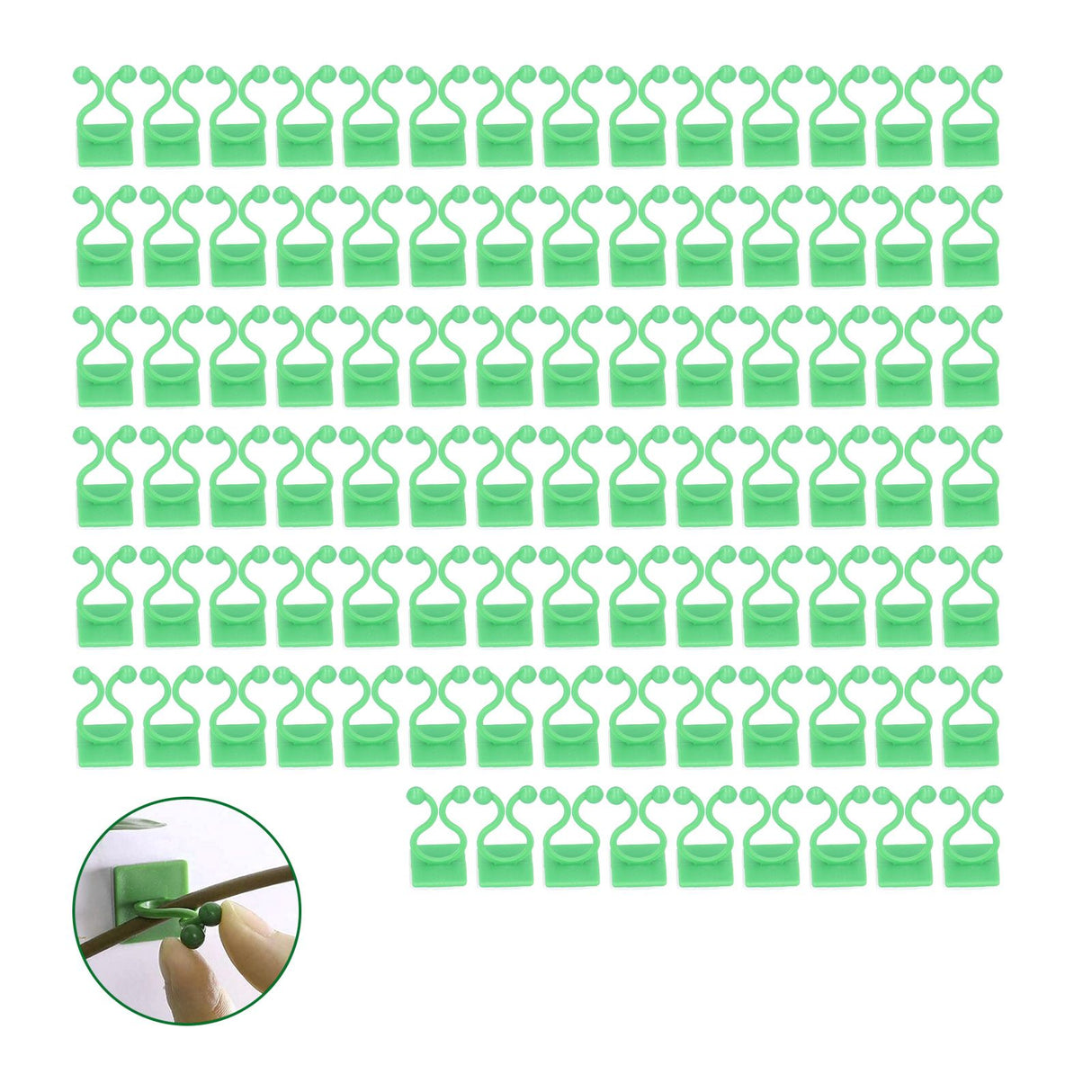 100PCS Plant Climbing Wall Fixture Wall Vines Fixing Clip Self Adhesive Branch Fixture Securing ClipGreen