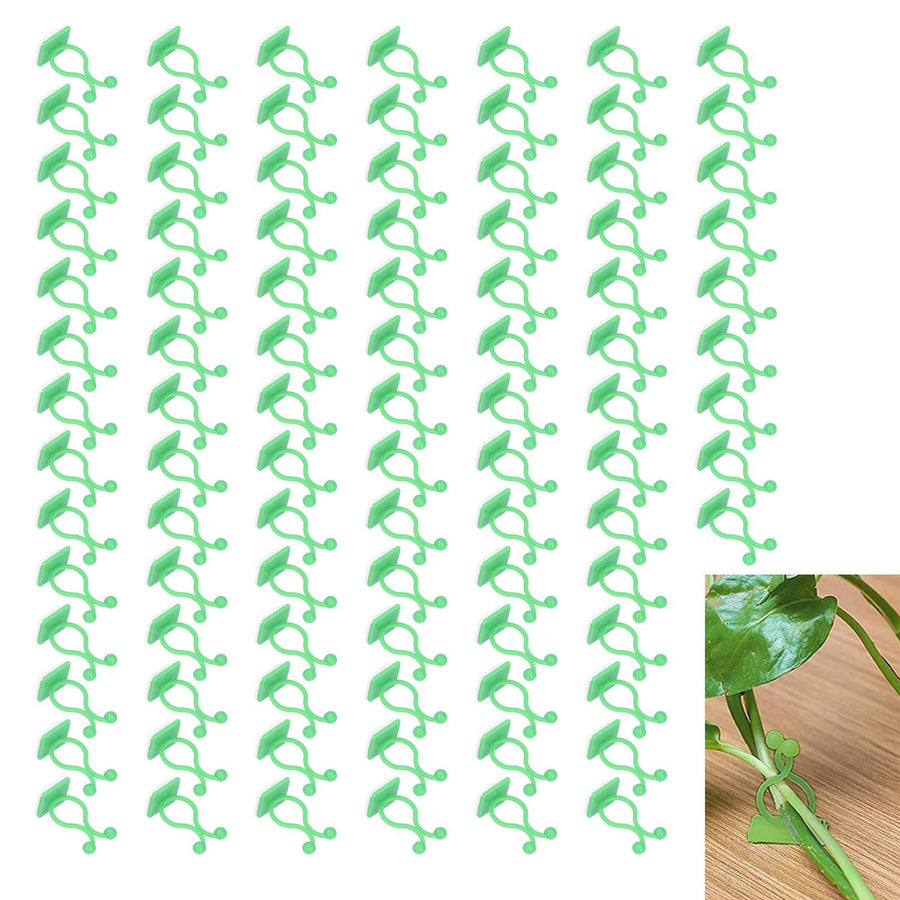 100PCS Plant Climbing Wall Fixture Wall Vines Fixing Clip Self Adhesive Branch Fixture Securing ClipGreen