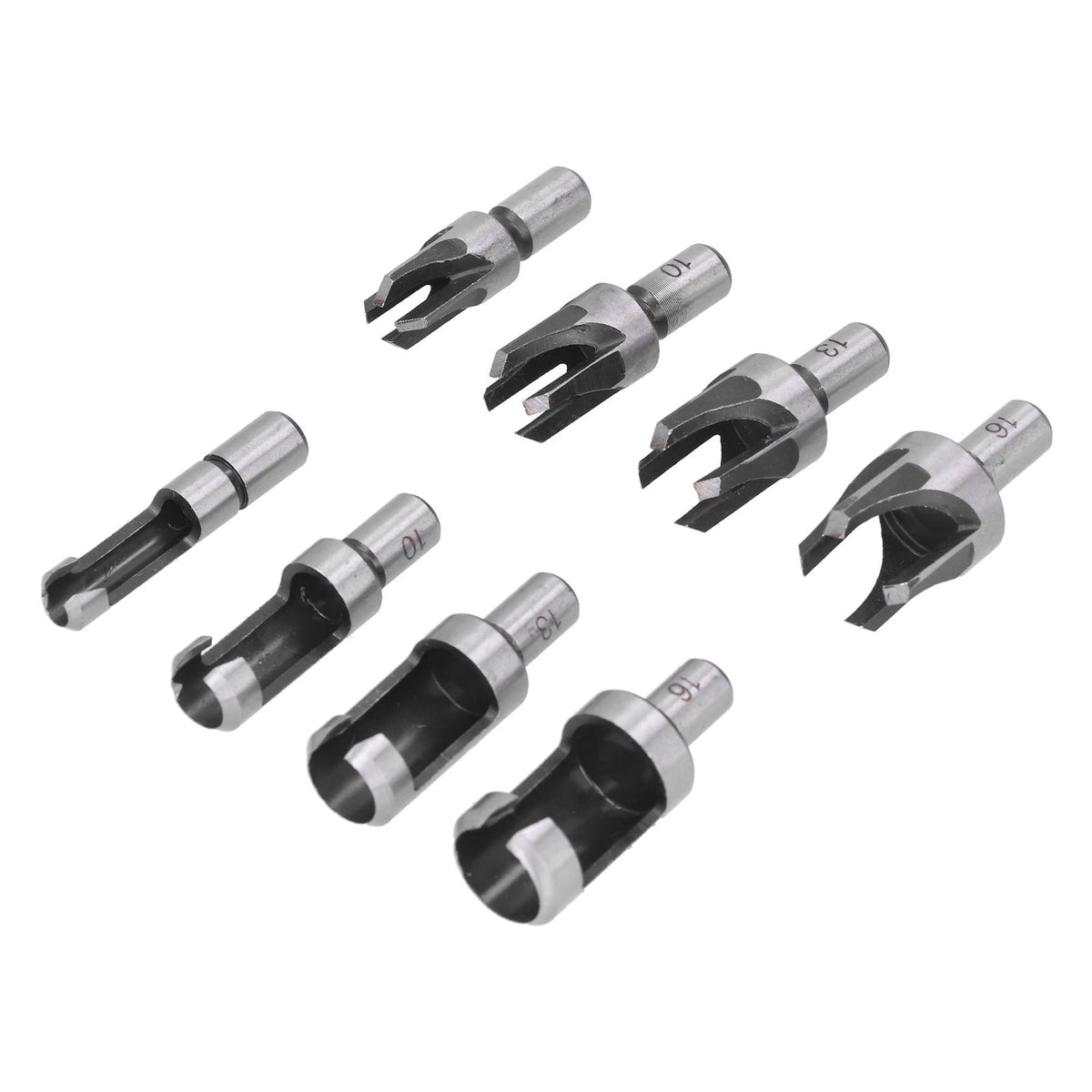 8Pcs Wood Plug Drill Bit Cutter Carbon Steel Industrial Barrel Claw Type Durable Wood Cutter for Electric Drill