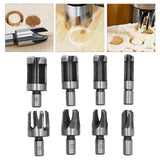8Pcs Wood Plug Drill Bit Cutter Carbon Steel Industrial Barrel Claw Type Durable Wood Cutter for Electric Drill