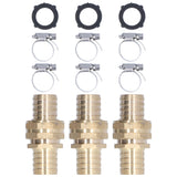 3 Set 3/4in Female Male Thread Garden Hose Repair Connector for 3/4in Or 5/8in Garden Hose Fitting